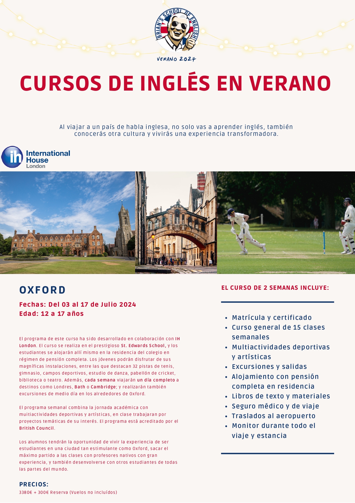 Curso de inglés en verano Oxford 