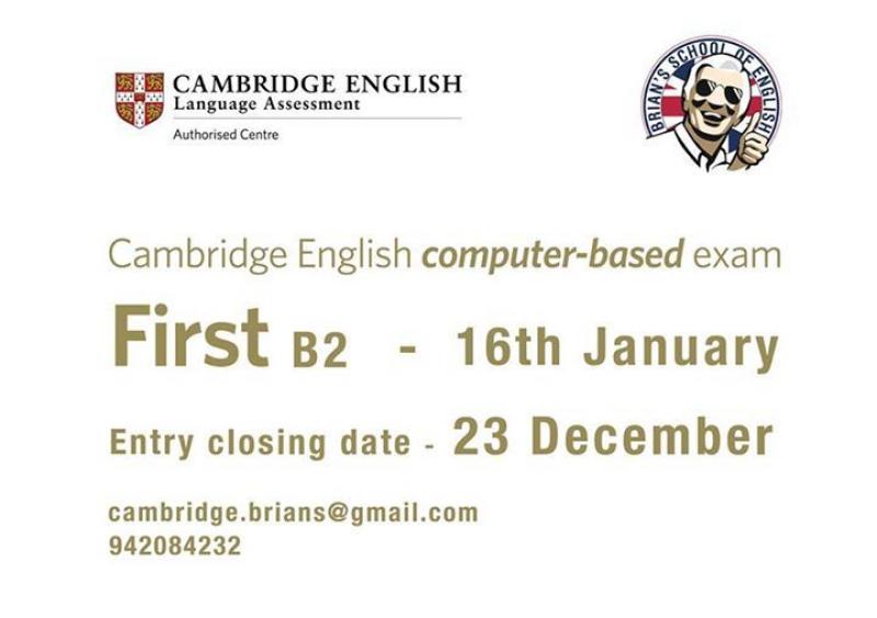 FIRST (B2) a ordenador 16 Enero